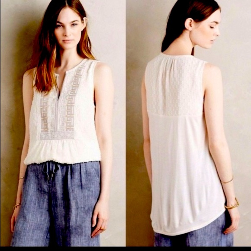 Anthropologie One September Beaded Blouse